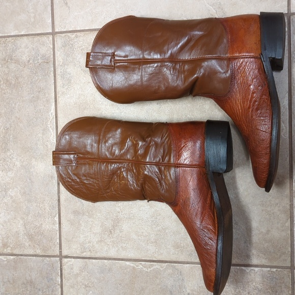 Vintage Nocona Smooth Ostrich - 10.5D Cognac - Picture 3 of 12